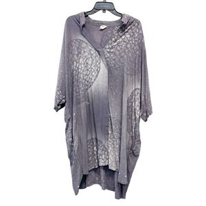 3rd Season Los Angeles Women's Gray Lagenlook Printed V Neck Dress Size L